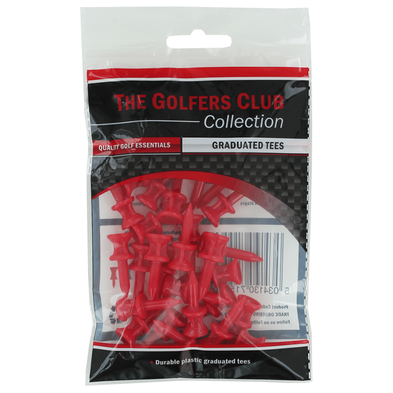 Brand Fusion Plastic Graduated Golf Tees 31mm Bag 30 Red