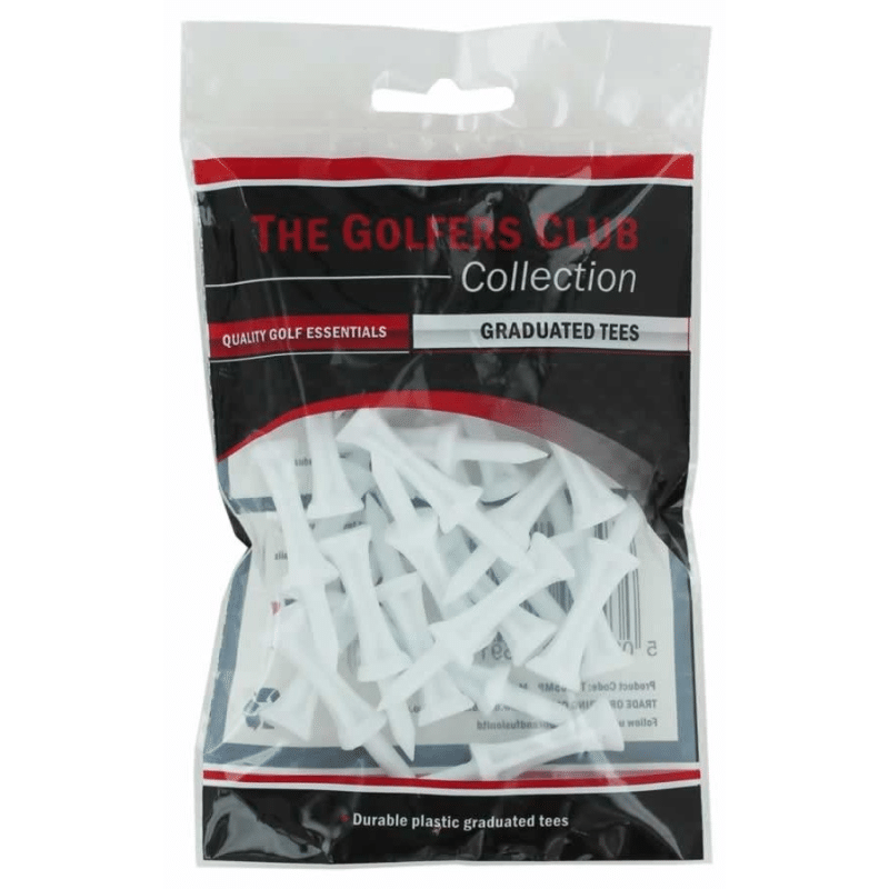 Brand Fusion Plastic Graduated Golf Tees 51mm Bag 25 White