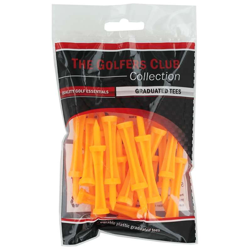 Brand Fusion Plastic Graduated Golf Tees 67mm Bag 20 Orange
