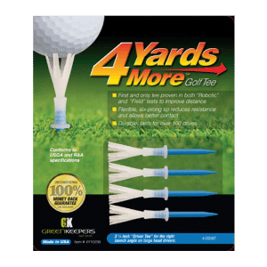 4 Yards More Golf Tees 3 1/4" - 83mm By GreenKeepers Graduated 4 Pack