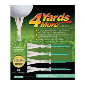 4 Yards More Golf Tees 4" - 101mm By GreenKeepers Graduated 4 Pack