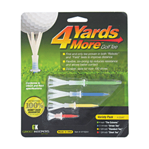 4 Yards More Golf Tees By GreenKeepers Graduated Variety 4 Pack