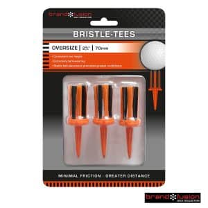 Bristle Tees Low Friction Brush Golf Tees 2 3/4" - 70mm Orange