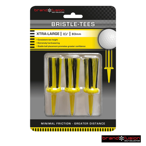 Bristle Tees Low Friction Brush Golf Tees 3 1/4" - 83mm Yellow