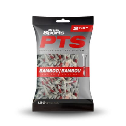 Pride PTS Bamboo Straight Golf Tees 2 1/8" - 53mm Bag 120 White / Red