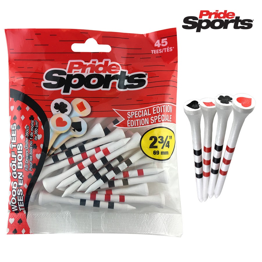 Pride Sports Special Edition Golf Tees - Playing Cards Poker 2 3/4" - 69mm
