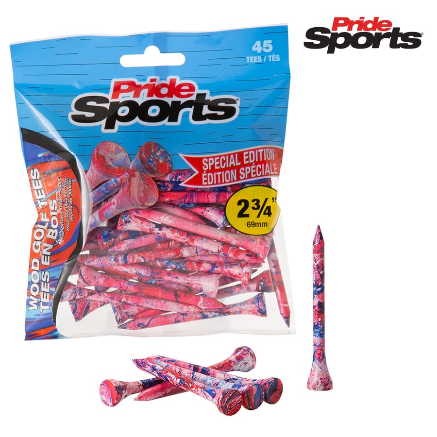 Pride Sports Special Edition Paint Splatter Golf Tees 2 3/4" - 69mm Blue / Red