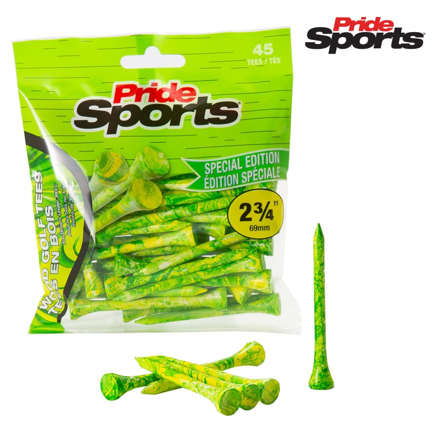 Pride Sports Special Edition Paint Splatter Golf Tees 2 3/4" - 69mm Green / Yellow
