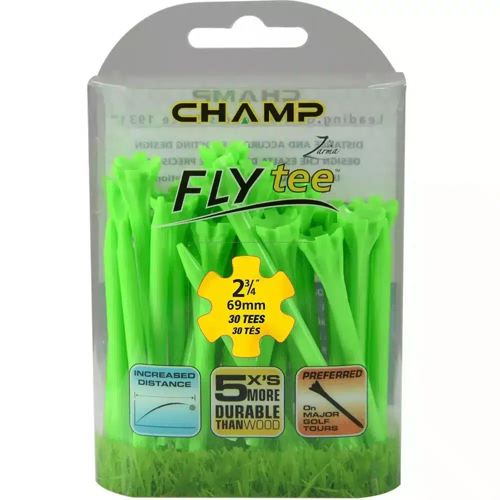 Champ Zarma Fly Biodegradable Plastic Golf Tees 2 3/4" - 70mm Bag Green