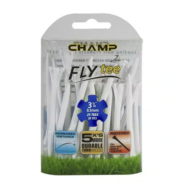 Champ Zarma Fly Biodegradable Plastic Golf Tees 3 1/4" 83mm Bag White