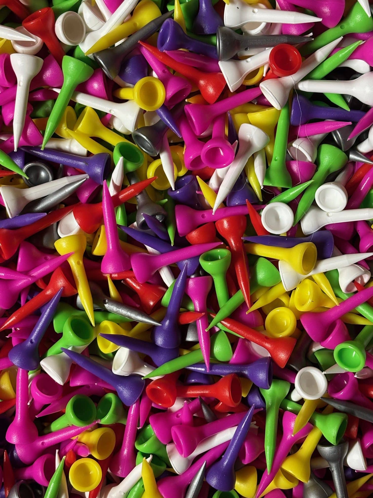 ECOTEES® Plastic Short Straight Golf Tees 32mm Bag 100 Mixed Colours