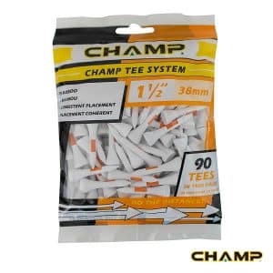 Champ Tee System Bamboo Straight Golf Tees 1 1/2" - 38mm Bag 90 White