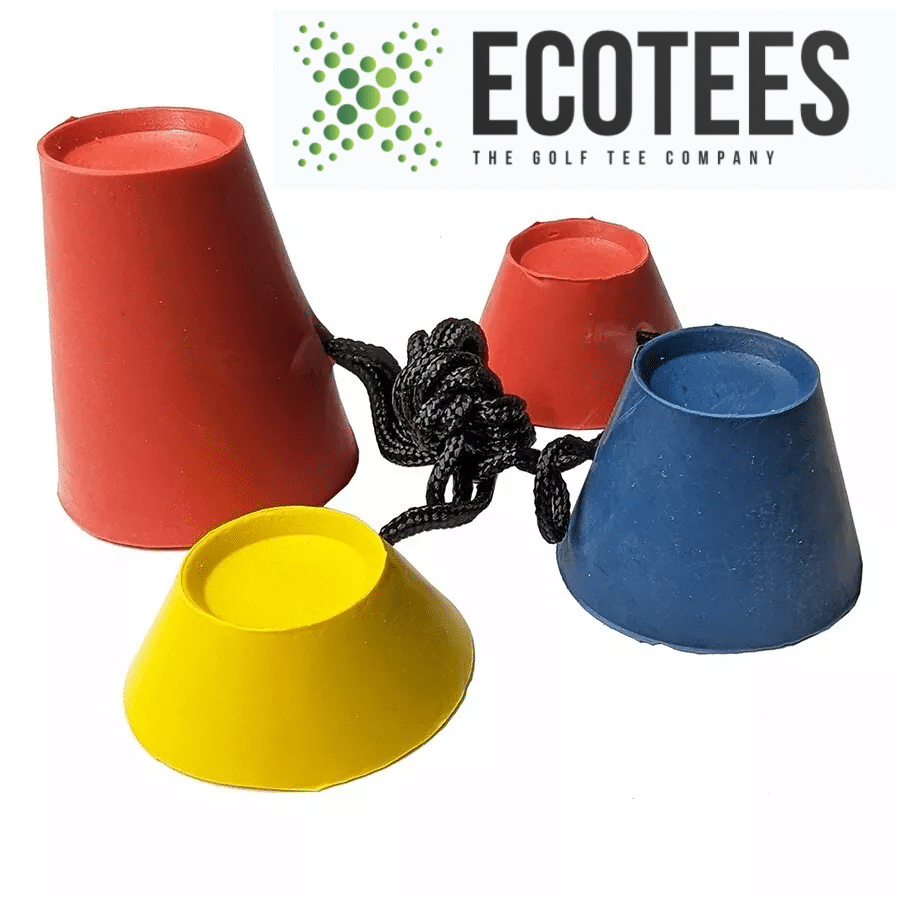 ECOTEES® Golf Rubber Stringed Winter Tees 4 Various Heights - 4 Pack
