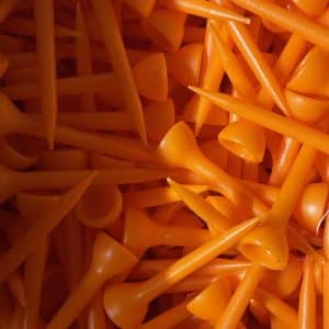 ECOTEES® Plastic Short Straight Golf Tees 32mm Bag 100 Orange