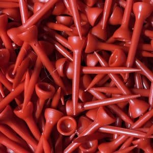 ECOTEES® Plastic Medium Straight Golf Tees 50mm Bag 100 Red