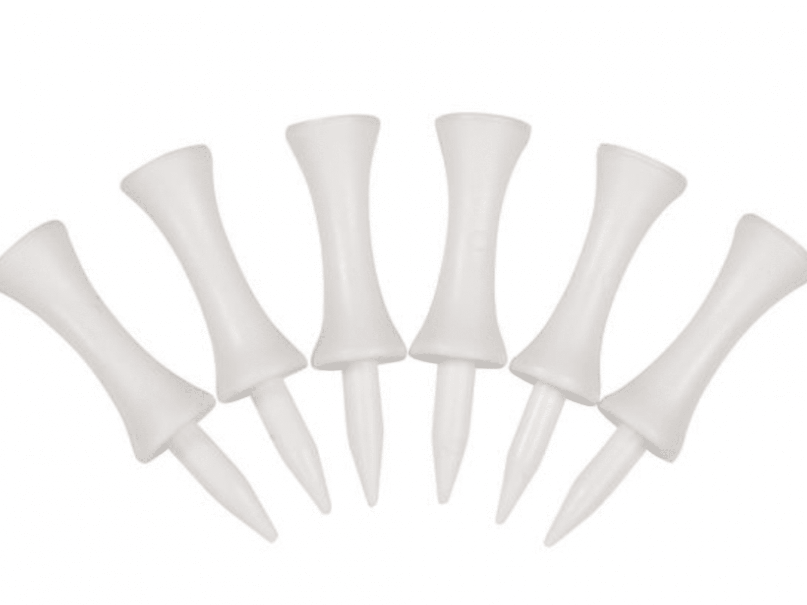 ECOTEES® Plastic Graduated Golf Castle Tees 51mm Bulk Bag 100 White