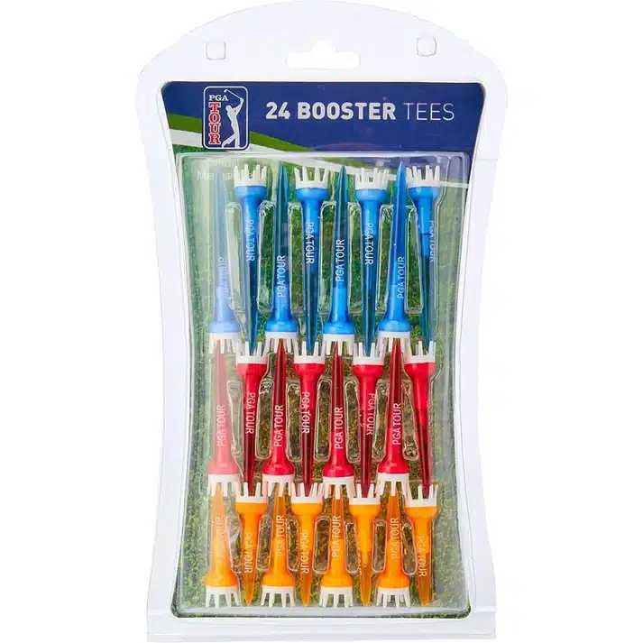 PGA Tour Plastic Straight Lift Neon Golf Tees Mixed Bulk Bag 24