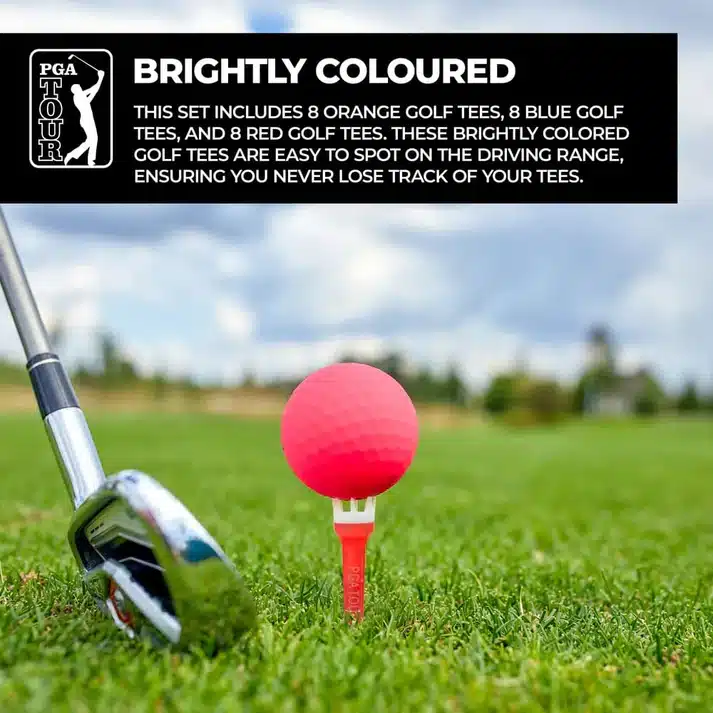 PGA Tour Plastic Straight Lift Neon Golf Tees Mixed Bulk Bag 24 - Image 2