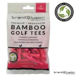 Brand Fusion Bamboo Graduated Golf Tees 57mm Bag 20 Pink